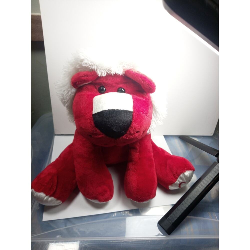 Wal-Mart Valentine Lion Plush Toy Stuffed Animal Red Embroidered Heart on Foot